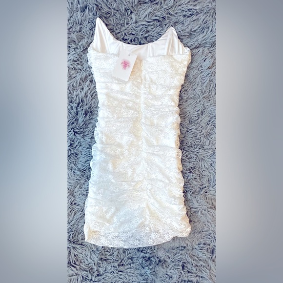 Wrapped In Lace Ruched Mini Dress - Picture 2 of 2